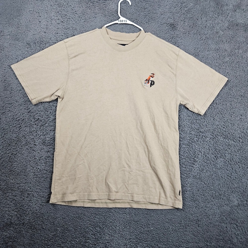 Primitive Skateboarding Tiger Graphic T‎ Shirt Mens Size Large Tan Cotton Casual